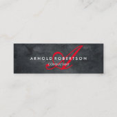 Moderne Slim Monogram Trendy Gray Schlicht Mini Visitenkarte (Vorderseite)