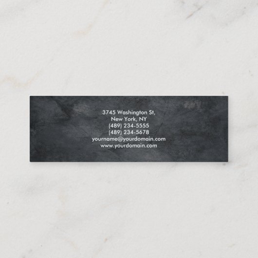 Moderne Slim Monogram Trendy Gray Schlicht Mini Visitenkarte (Rückseite)