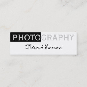 Moderne Slim White Black Schrift Geschäftskarte Mini Visitenkarte