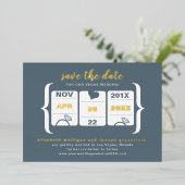 Moderne Slotmaschine Hochzeit rettet das Datum Folieneinladung (Stehend vorne)