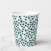 Moderne Smaragd-Terrazzo-Muster Pappbecher (Rückseite)
