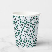Moderne Smaragd-Terrazzo-Muster Pappbecher (Rechts)
