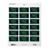 moderne Smaragdgrün und Blätter Adressaufkleber (Vorne)