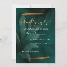 moderne Smaragdgrün und Blätter UAWG Einladung