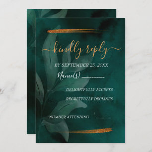 moderne Smaragdgrün und Blätter UAWG Einladung