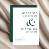 Moderne Smaragdgrüne Ampere und Typografie-Hochzei Save The Date