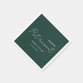 Moderne Smaragdgrüne Glückliche Rente Serviette (Ecke)