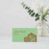 Moderne smaragdgrüne goldene Blume Visitenkarte (Stehend Vorderseite)