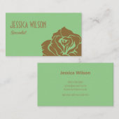 Moderne smaragdgrüne goldene Blume Visitenkarte (Vorne/Hinten)