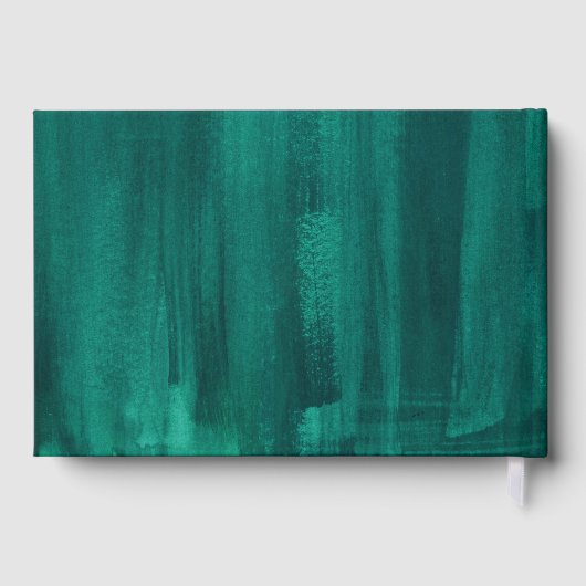 Moderne, smaragdgrüne Hochzeit Gästebuch (Rückseite)