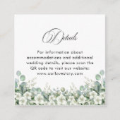 Moderne Smaragdgrüne QR Code Hochzeitsdetails Begleitkarte (Vorderseite)