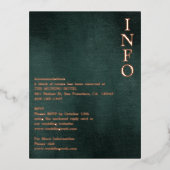 Moderne Smaragdgrüne Schwarze Elegante Einladung (Vorderseite)