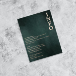 Moderne Smaragdgrüne Schwarze Elegante Einladung