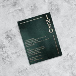 Moderne Smaragdgrüne Schwarze Elegante Einladung