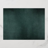 Moderne Smaragdgrüne Schwarze Elegante Einladung (Rückseite)