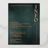 Moderne Smaragdgrüne Schwarze Elegante Einladung (Vorderseite)