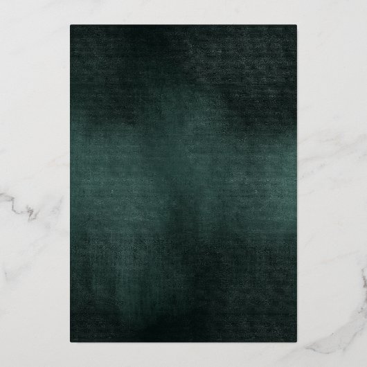 Moderne Smaragdgrüne Schwarze Elegante Hochzeitsme Folieneinladung (Rückseite)