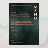 Moderne Smaragdgrüne Schwarze Elegante Hochzeitsme Folieneinladung (Vorderseite)