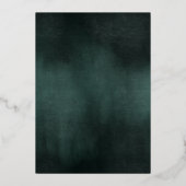 Moderne Smaragdgrüne Schwarze Elegante Hochzeitsme Folieneinladung (Rückseite)