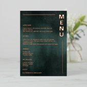 Moderne Smaragdgrüne Schwarze Elegante Hochzeitsme Folieneinladung (Stehend vorne)