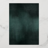 Moderne Smaragdgrüne Schwarze Hochzeit Folieneinladung (Rückseite)