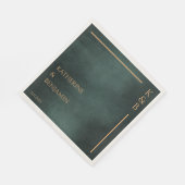 Moderne Smaragdgrüne Schwarze Hochzeit Serviette (Ecke)