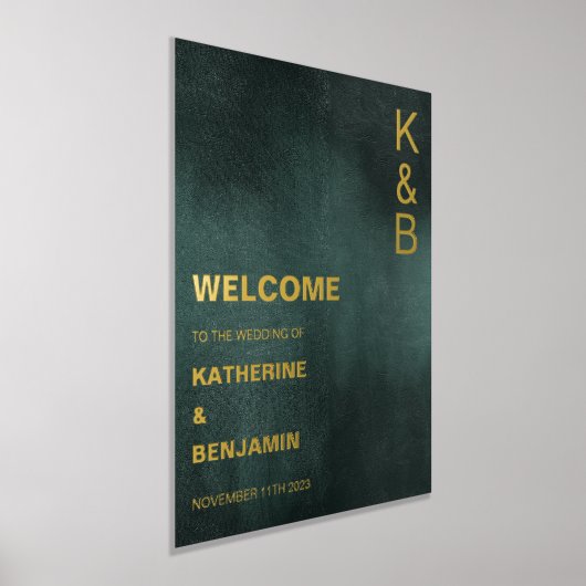 Moderne Smaragdgrüne Schwarze Willkommensgrube Foliendrucke (Ablage )