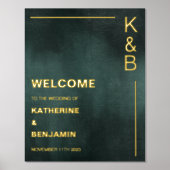 Moderne Smaragdgrüne Schwarze Willkommensgrube Foliendrucke (Vorderseite)