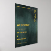 Moderne Smaragdgrüne Schwarze Willkommensgrube Foliendrucke (Ablage )