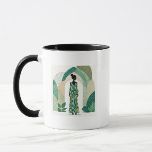 Moderne Smaragdgrüne Silhouette Kaffeetasse