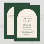 Moderne Smaragdgrüne Typografie-Hochzeit (Vorne/Hinten)