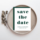 Moderne Smaragdgrüne Typografie-Hochzeit Save The Date