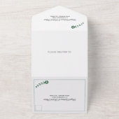 Moderne Smaragdgrüne, weiße Typografie Hochzeit All In One Einladung (Außenbereich)