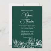 Moderne Smarald Elegante Frühjahrshochzeit Einladung (Vorderseite)