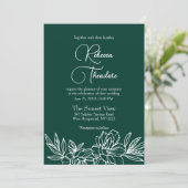 Moderne Smarald Elegante Frühjahrshochzeit Einladung (Stehend Vorderseite)