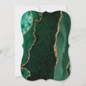 Moderne Smarald Green Agate Script-Bracket Hochzei Einladung (Rückseite)