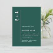 Moderne Smarald Green Bold Initials Wedding Einladung (Stehend Vorderseite)