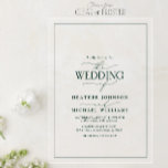 Moderne Smarald Green Calligrafy Wedding Acryleinladungen<br><div class="desc">Diese Hochzeitseinladung strahlt eine Atmosphäre von raffinierter Eleganz aus, die darauf abzielt, eine Aussage zu machen und dabei ein Gefühl von schlichter Anmut zu bewahren. Die moderne Kalligraphie, gerahmt in elegantem smaragdgrünen Grün, lädt Ihre Gäste ein, den Beginn einer wunderschönen Reise zwischen zwei Menschen, die tief in der Liebe sind,...</div>