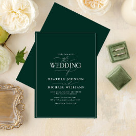 Moderne Smarald Green Calligrafy Wedding Einladung