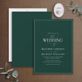 Moderne Smarald Green Calligrafy Wedding Einladung