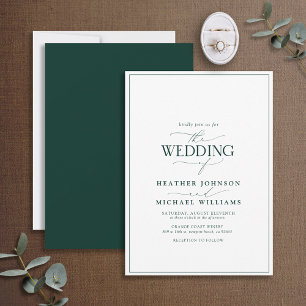 Moderne Smarald Green Calligrafy Wedding Einladung