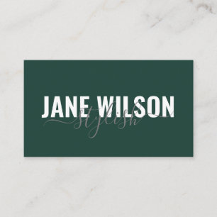 Moderne Smarald Green Chic Signature Visitenkarte