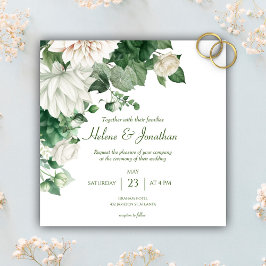Moderne Smarald Green Floral Wedding Einladung