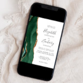 Moderne Smarald Green Gold Agate Wedding Einladung