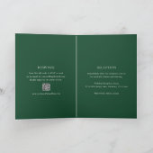 Moderne Smarald Green QR Code Elegante Hochzeit Einladung (Innenseite)