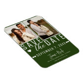 Moderne Smarald Green Save the Date 2 Foto Hochzei Magnet (Rechte Seite)