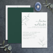 Moderne Smarald Green Script Botanical Wedding Einladung