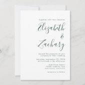 Moderne Smarald Green Script Wedding Einladung (Vorderseite)