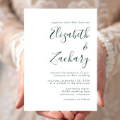 Moderne Smarald Green Script Wedding Einladung