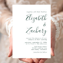 Moderne Smarald Green Script Wedding